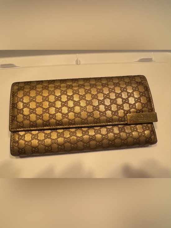 Gucci Handbags - Authentic Gucci Metallic Guccissima Continental Wallet Bronze/Gold